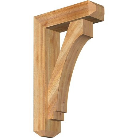 Imperial Craftsman Rough Sawn Bracket w/ Offset Brace, Western Red Cedar, 6"W x 20"D x 32"H